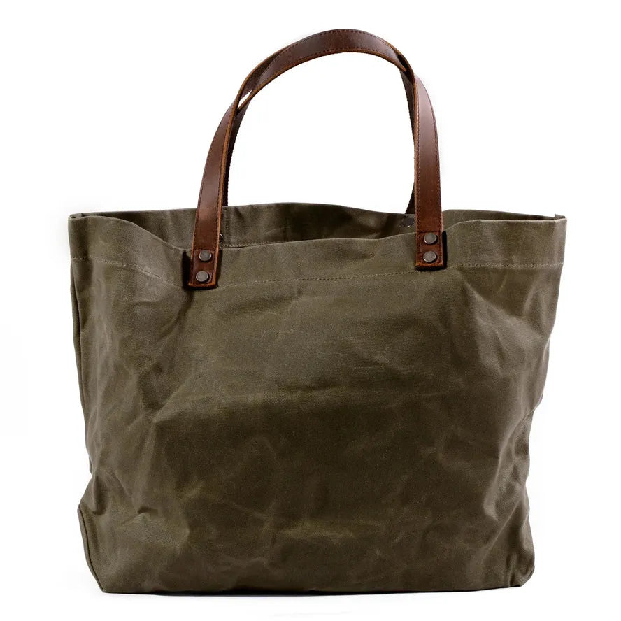 JMT-738634 Waterproof Wax Canvas Minimalist Tote Bag with Large Capacity for Men and Women