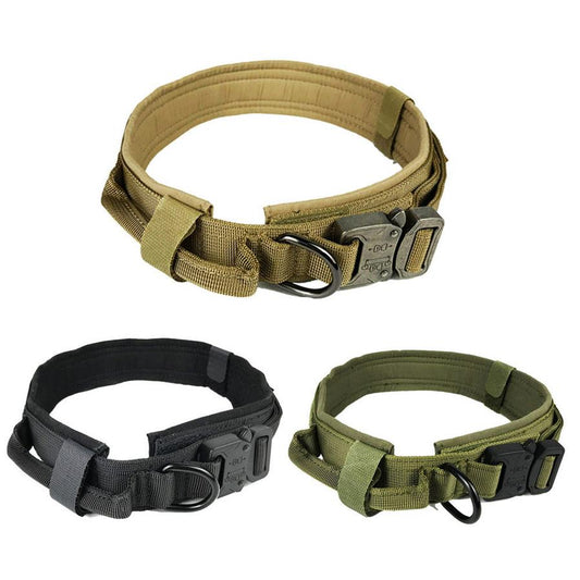 JMT-738762 Durable Tactical Dog Collar with Double Quick Release Buckle and Soft Lining, Available in Multiple Colors and Sizes