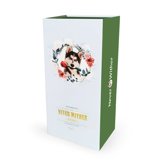 JMT-739082 Rose Stick Dog Chew Toy in Gift Box - Durable TPE Molar Stick for Dogs