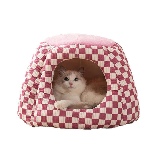 JMT-739402 Cozy Winter Cat House - Closed Kennel for Small Dogs & Cats Under 7 kg