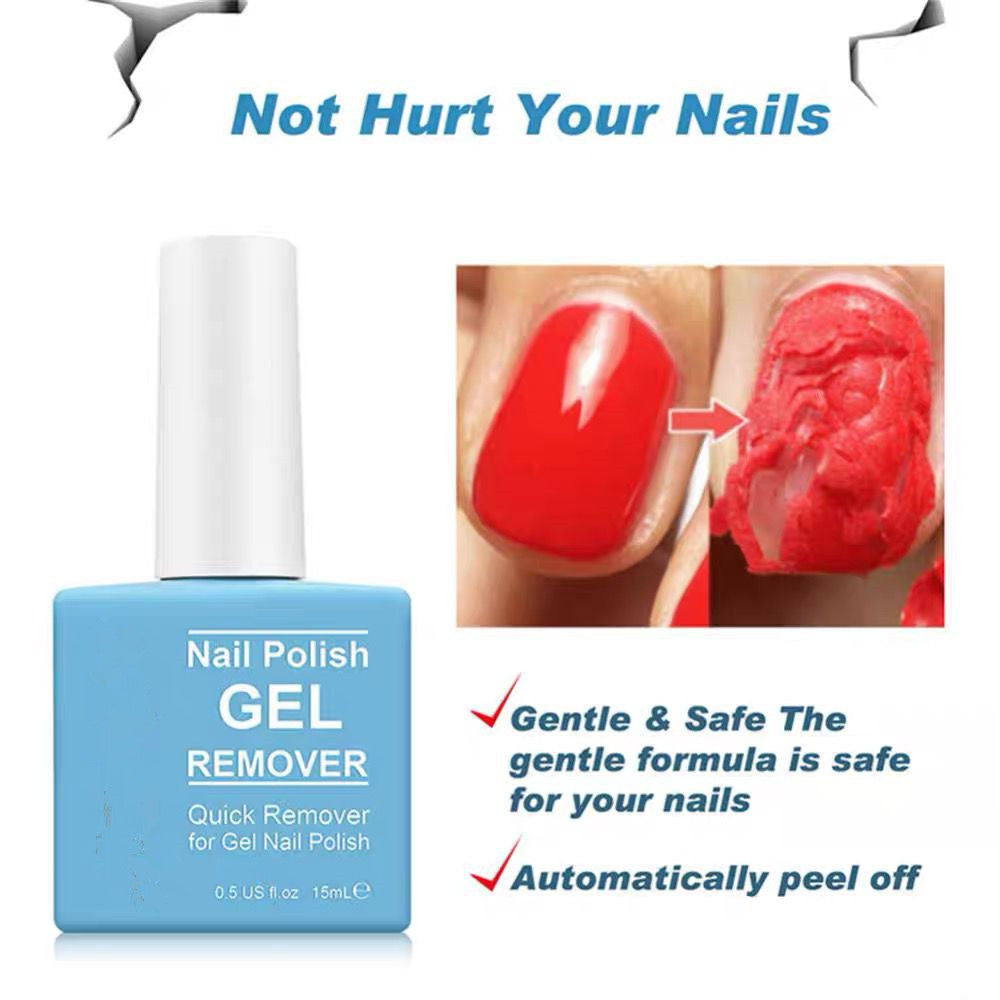 JMT-739402 Dual-Action UV Gel Nail Polish Remover - Blue, 15ml for Easy and Efficient Use