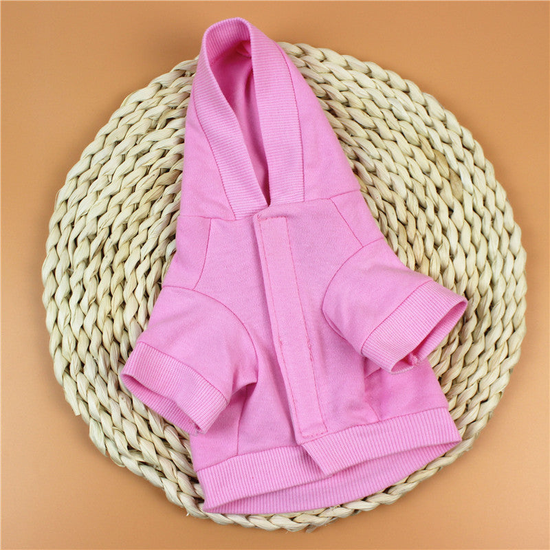 JMT-739722 Pink Hooded T-Shirt for Cats and Dogs, Cotton Material, Sizes XS to XL