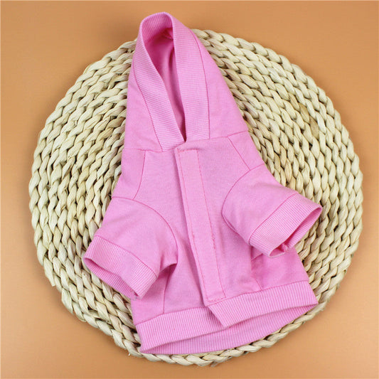 JMT-739722 Pink Hooded T-Shirt for Cats and Dogs, Cotton Material, Sizes XS to XL