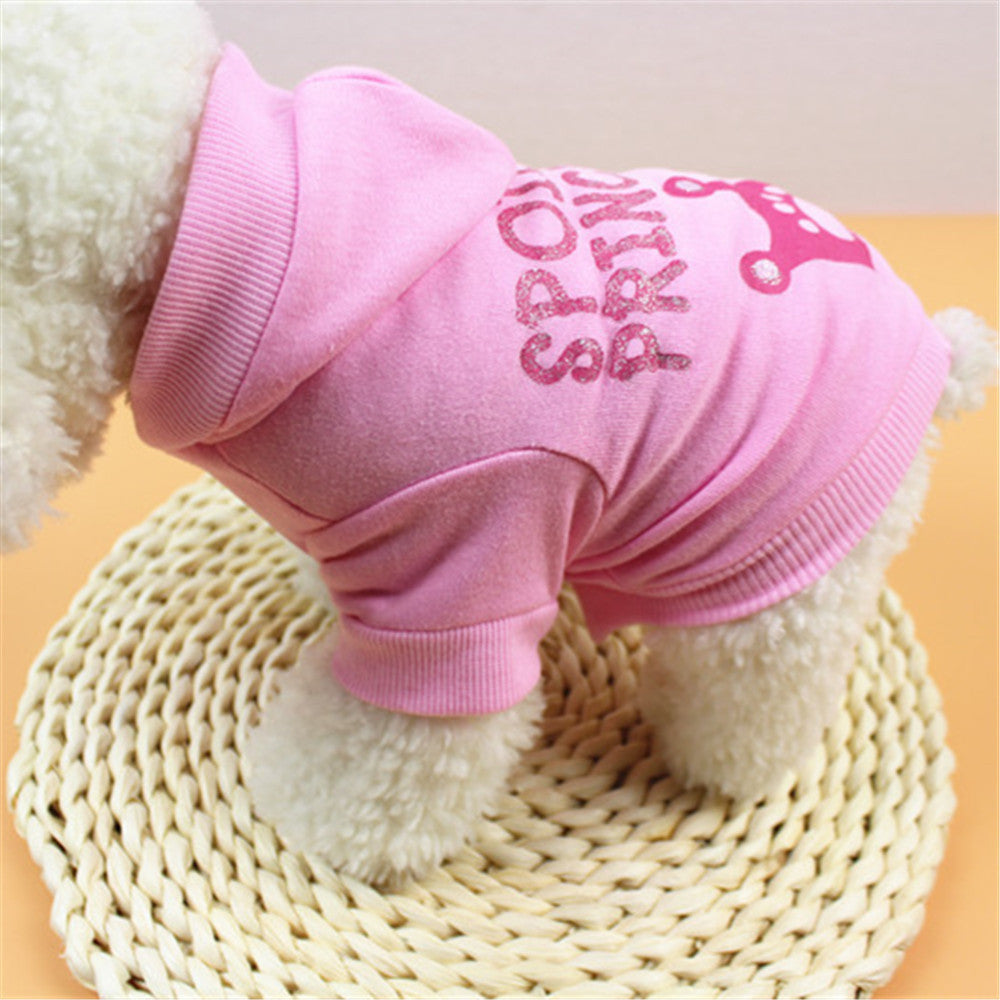 JMT-739722 Pink Hooded T-Shirt for Cats and Dogs, Cotton Material, Sizes XS to XL