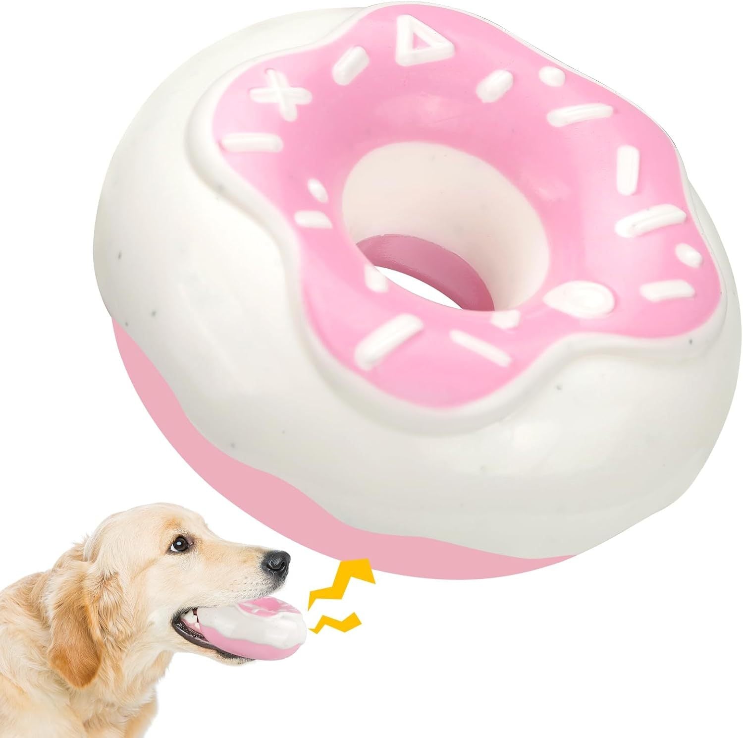 JMT-740234 Durable Chewable Donut Dog Toy for Interactive Play and Oral Health Care