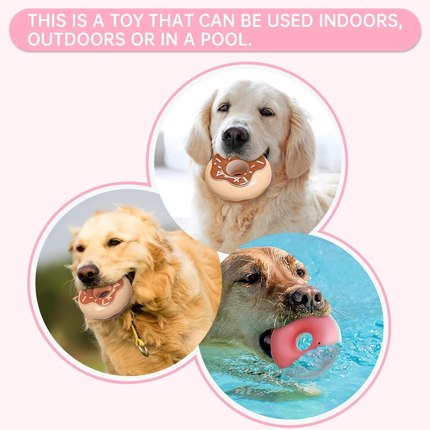 JMT-740234 Durable Chewable Donut Dog Toy for Interactive Play and Oral Health Care