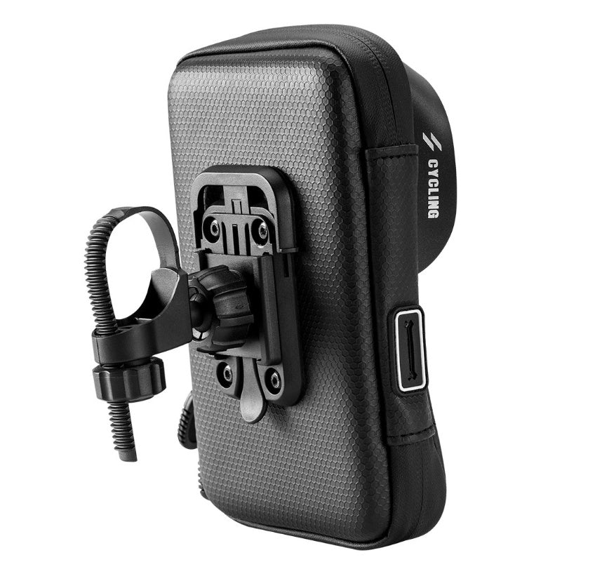 JMT-741258 Waterproof Bicycle Handlebar Bag with Touch Screen, 6-Inch Mobile Holder and Headphone Jack