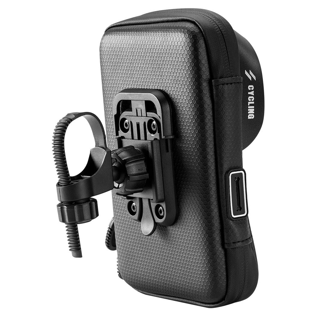 JMT-741258 Waterproof Bicycle Handlebar Bag with Touch Screen, 6-Inch Mobile Holder and Headphone Jack