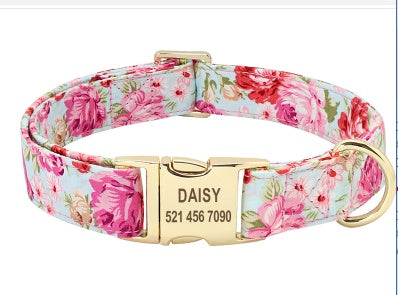 JMT-741578 Customizable Engraved Anti-Lost Dog Collar with Adjustable Alloy Lock for Medium to Large Breeds