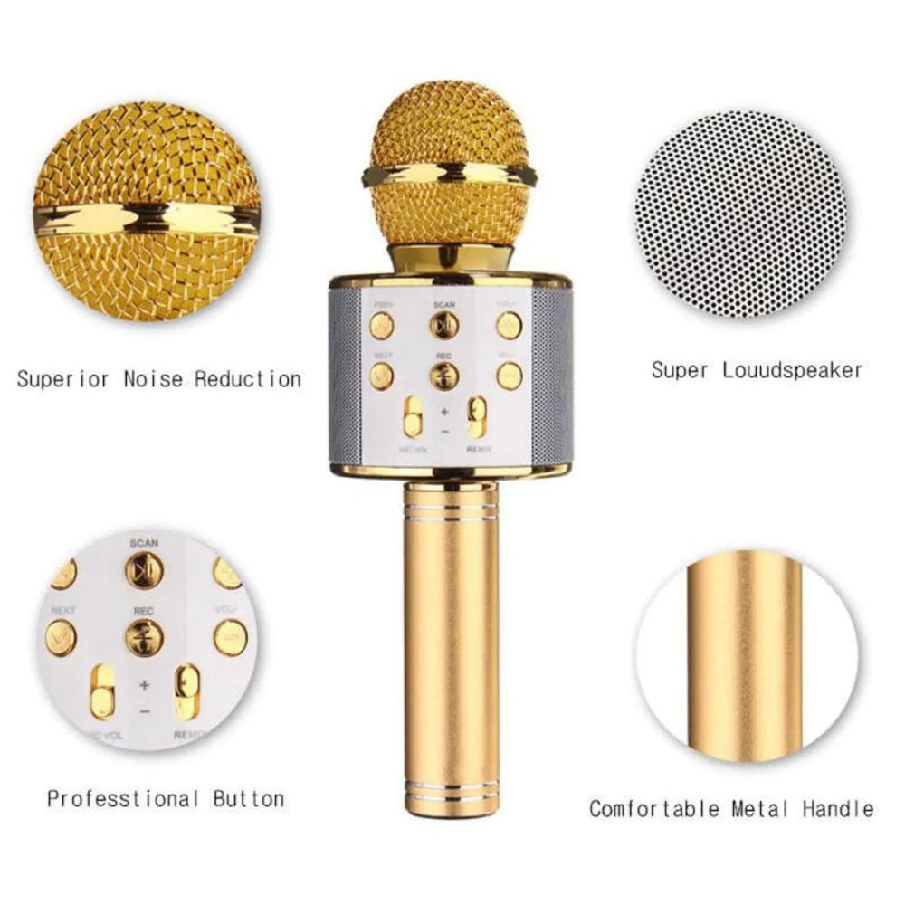 JMT-741578 Portable Bluetooth Wireless Microphone for Music Playback and Karaoke at Home