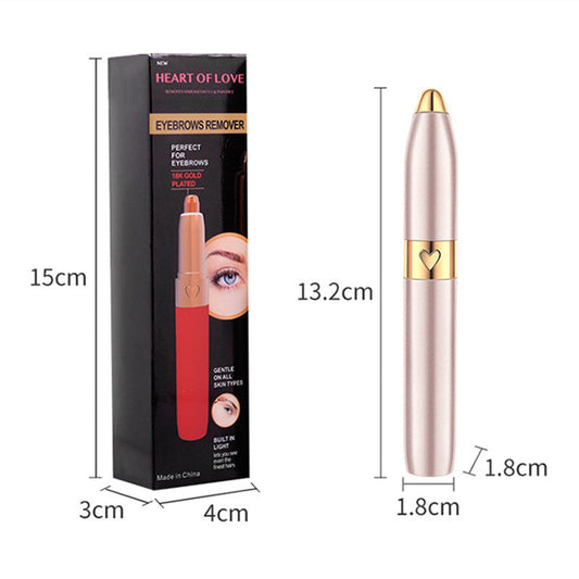 JMT-741642 USB Rechargeable Electric Eyebrow Trimmer for Facial Hair Removal in Champagne Gold, Red, and White