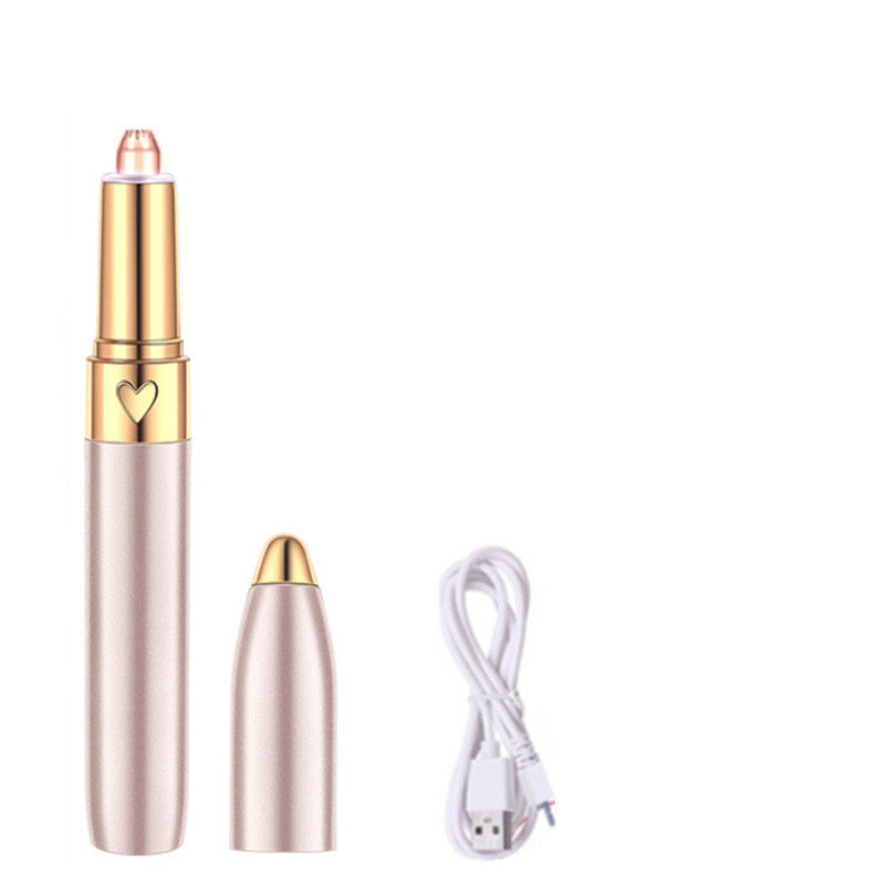 JMT-741642 USB Rechargeable Electric Eyebrow Trimmer for Facial Hair Removal in Champagne Gold, Red, and White