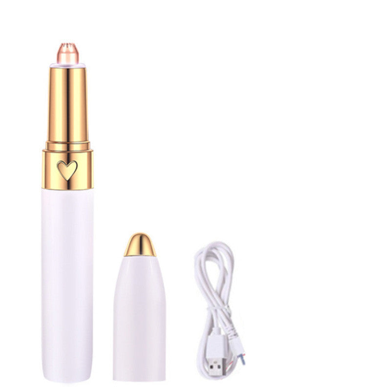 JMT-741642 USB Rechargeable Electric Eyebrow Trimmer for Facial Hair Removal in Champagne Gold, Red, and White