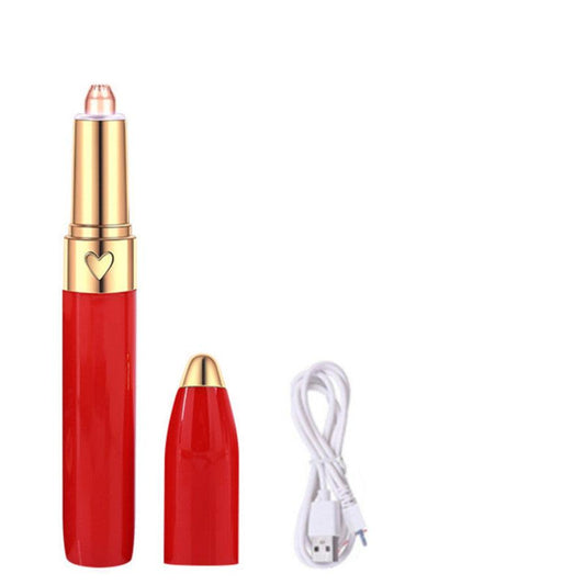 JMT-741642 USB Rechargeable Electric Eyebrow Trimmer for Facial Hair Removal in Champagne Gold, Red, and White