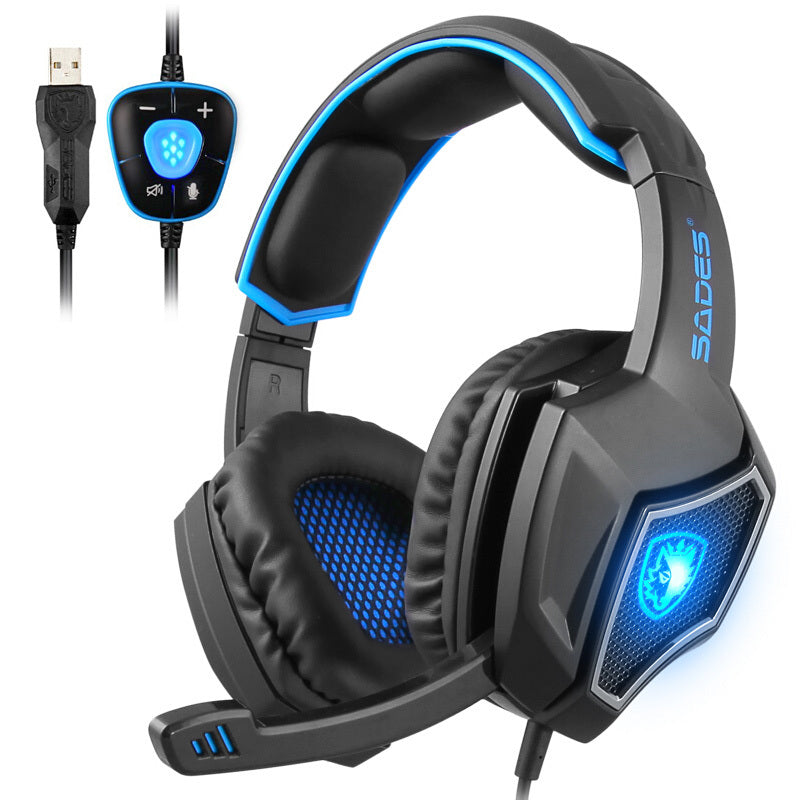 JMT-741898 7.1 Virtual Surround Sound Gaming Headset with Reflective Microphone