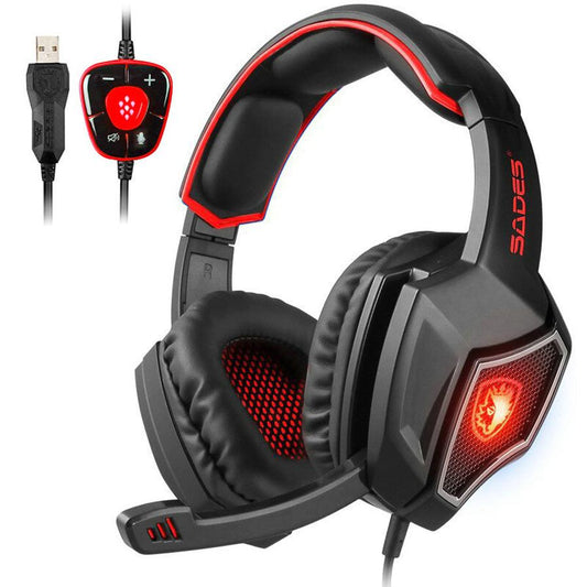 JMT-741898 7.1 Virtual Surround Sound Gaming Headset with Reflective Microphone