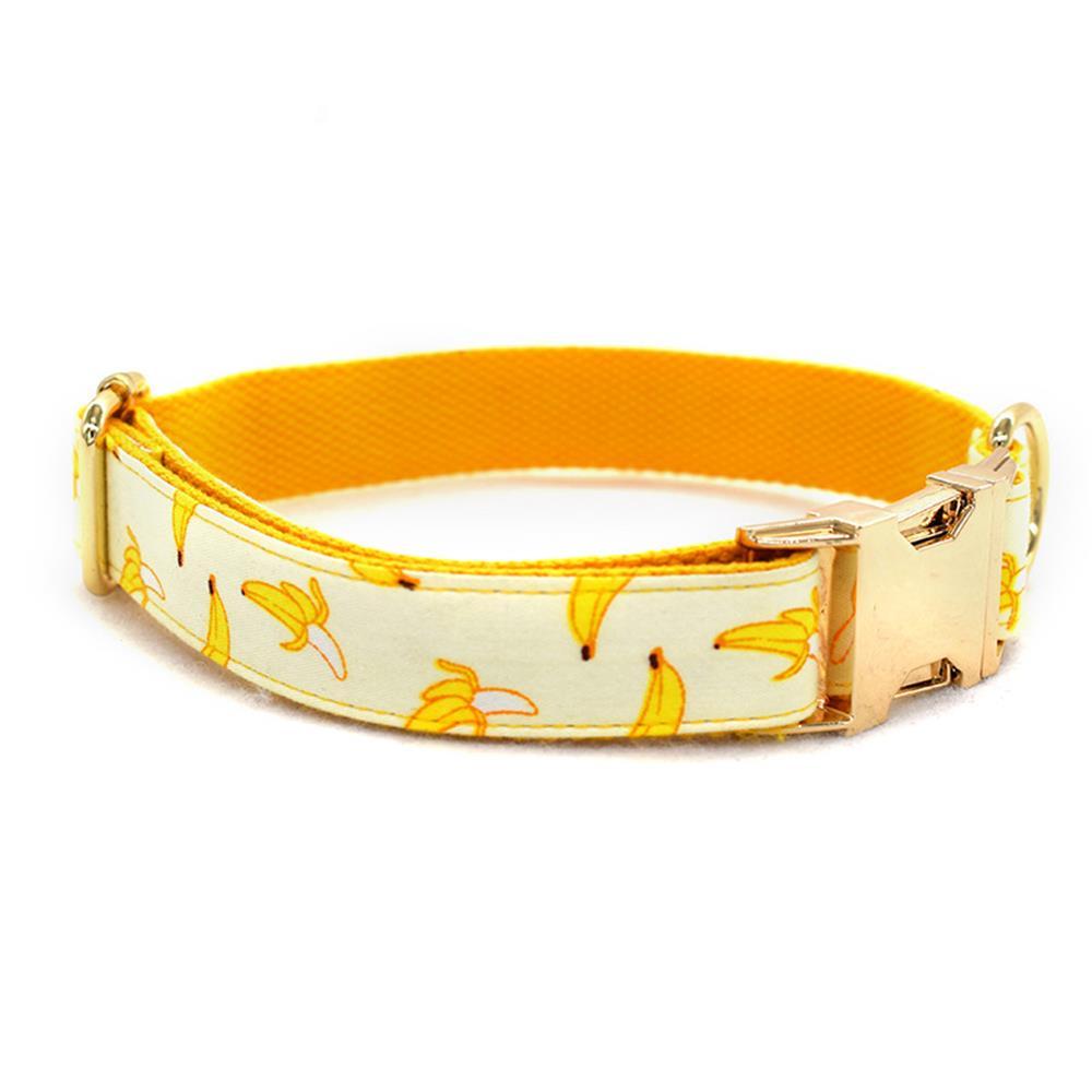 JMT-741898 Stylish Yellow Banana Dog Leash and Collar Set for All Seasons