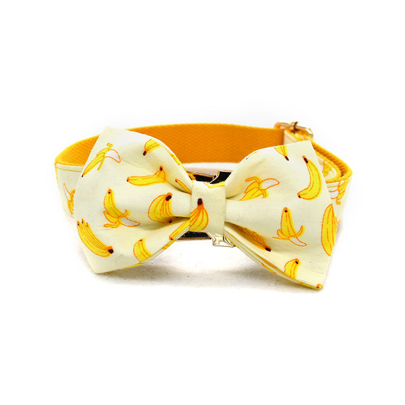 JMT-741898 Stylish Yellow Banana Dog Leash and Collar Set for All Seasons