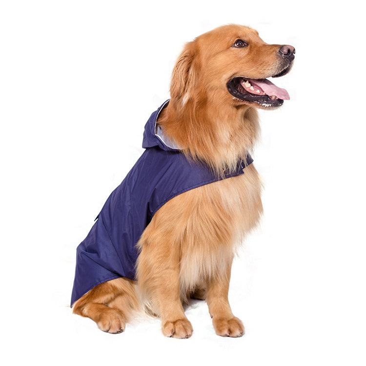JMT-742026 Reflective Waterproof Pet Raincoat Poncho for Large Dogs - Spring and Autumn Styles, Available in 3XL-6XL