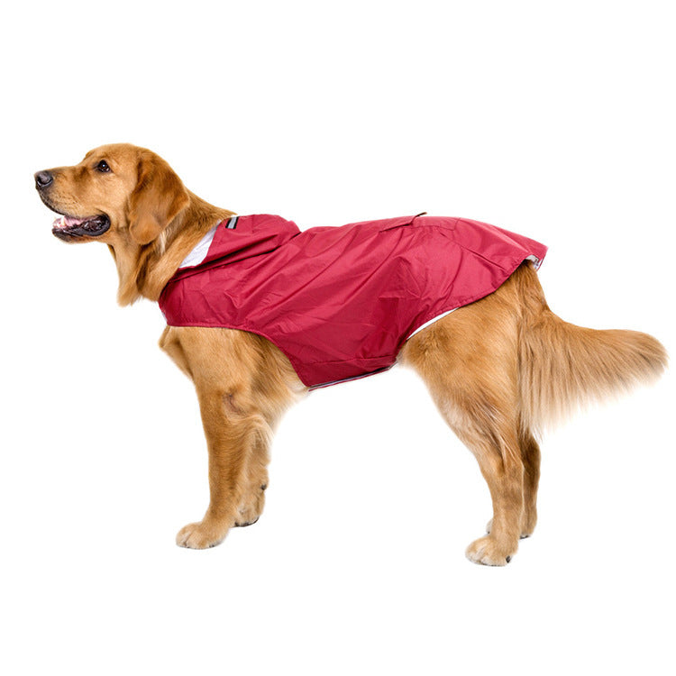 JMT-742026 Reflective Waterproof Pet Raincoat Poncho for Large Dogs - Spring and Autumn Styles, Available in 3XL-6XL