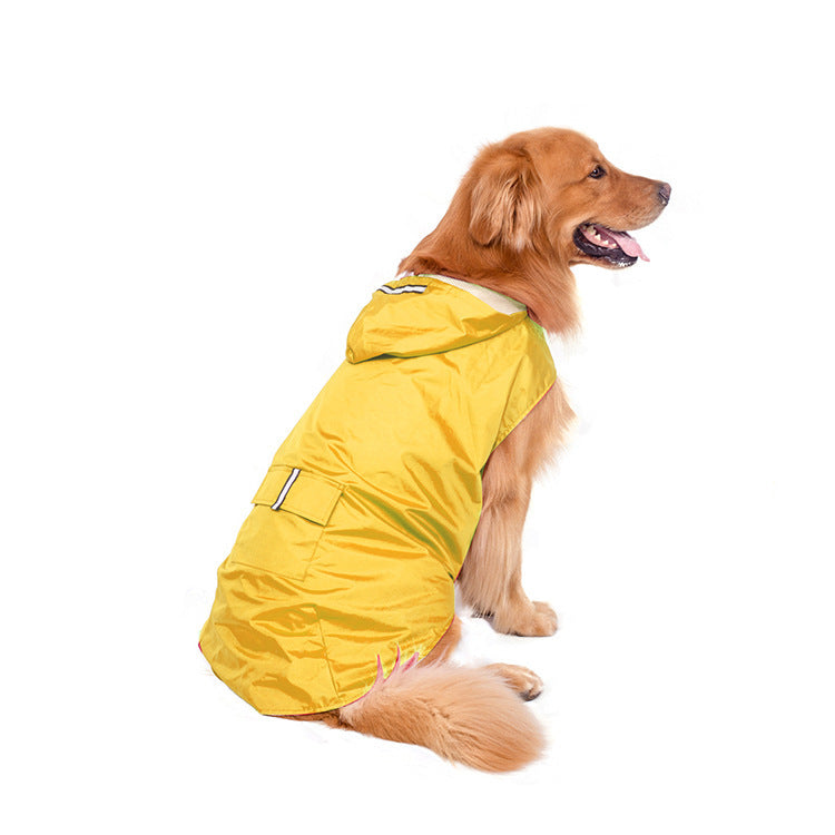 JMT-742026 Reflective Waterproof Pet Raincoat Poncho for Large Dogs - Spring and Autumn Styles, Available in 3XL-6XL