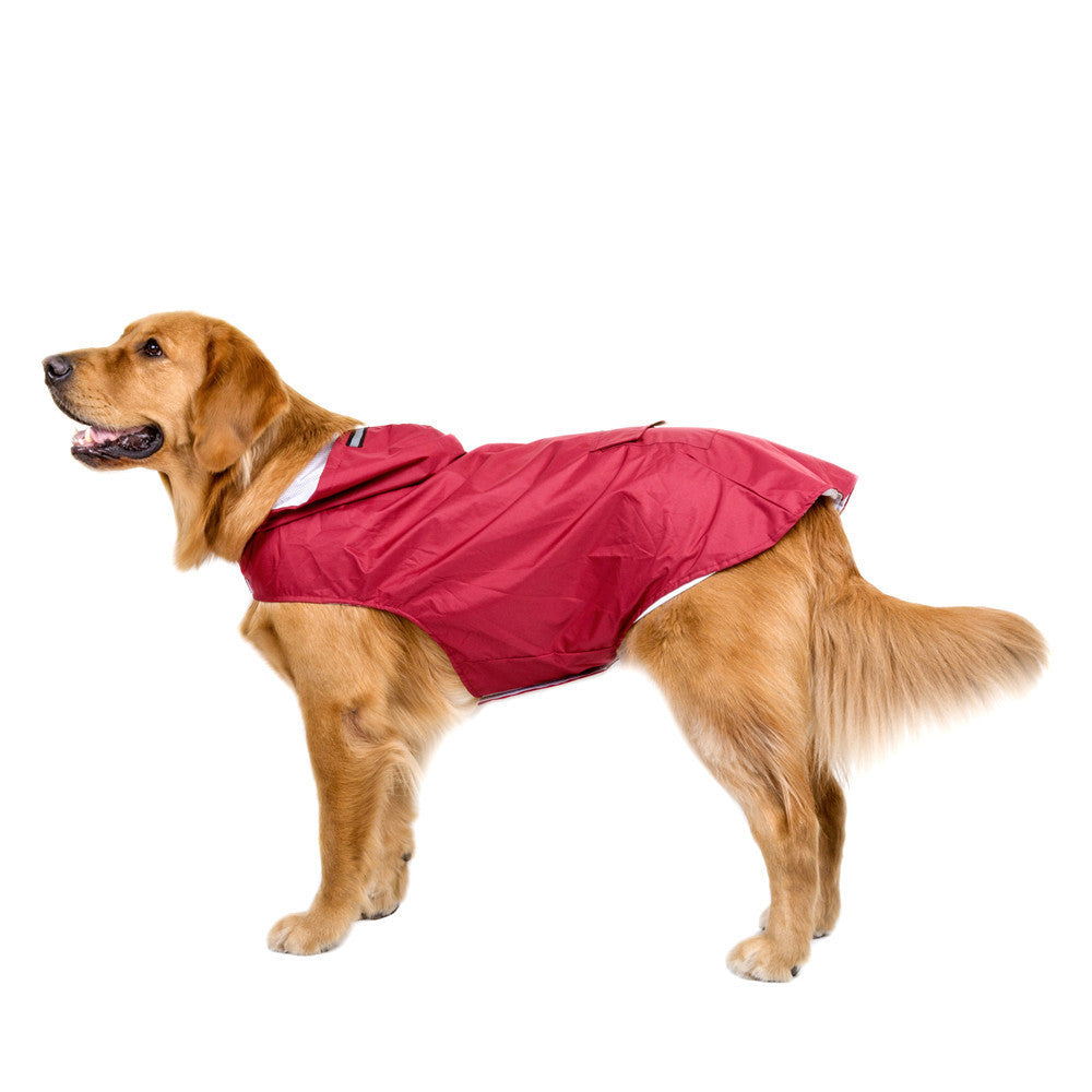 JMT-742026 Reflective Waterproof Pet Raincoat Poncho for Large Dogs - Spring and Autumn Styles, Available in 3XL-6XL