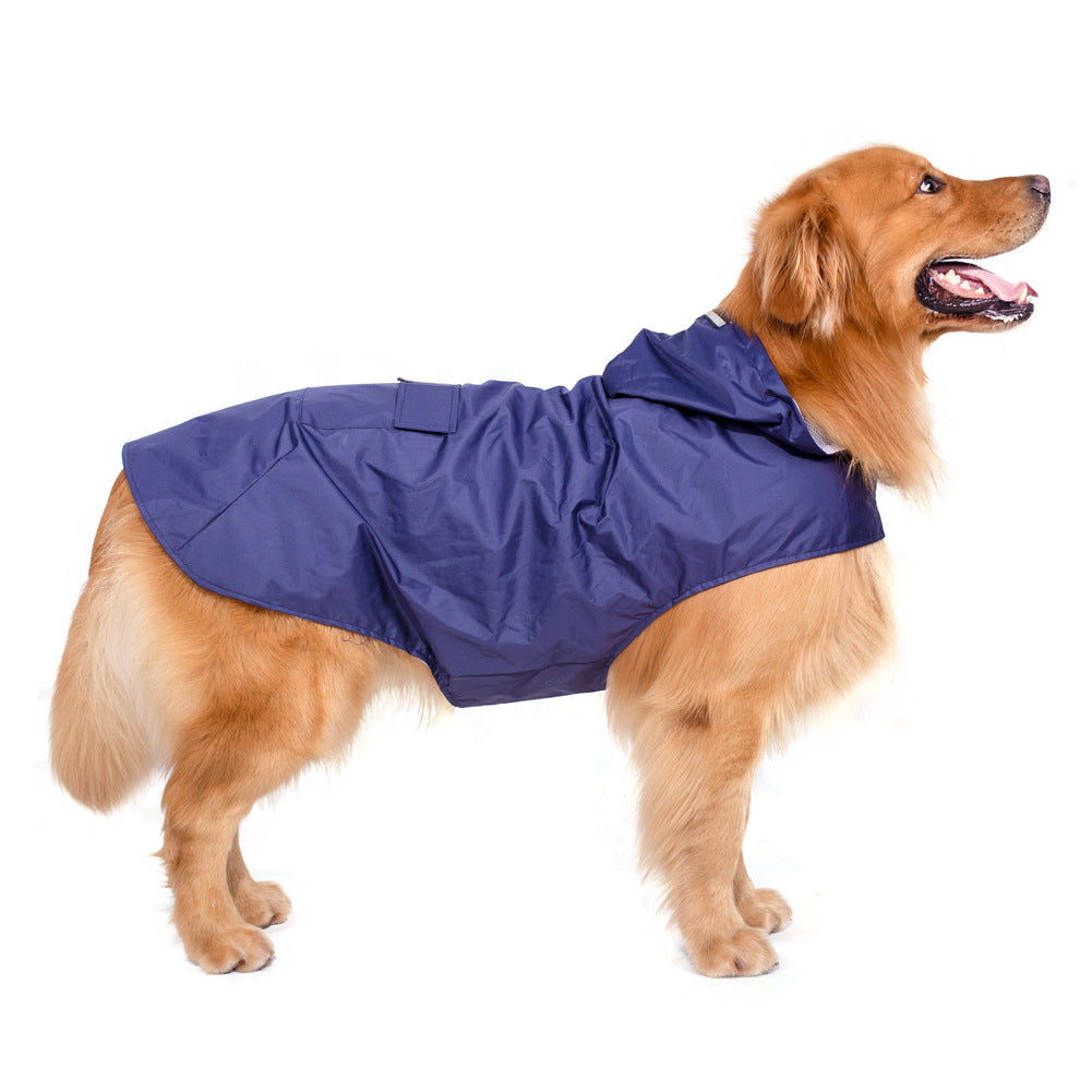 JMT-742026 Reflective Waterproof Pet Raincoat Poncho for Large Dogs - Spring and Autumn Styles, Available in 3XL-6XL