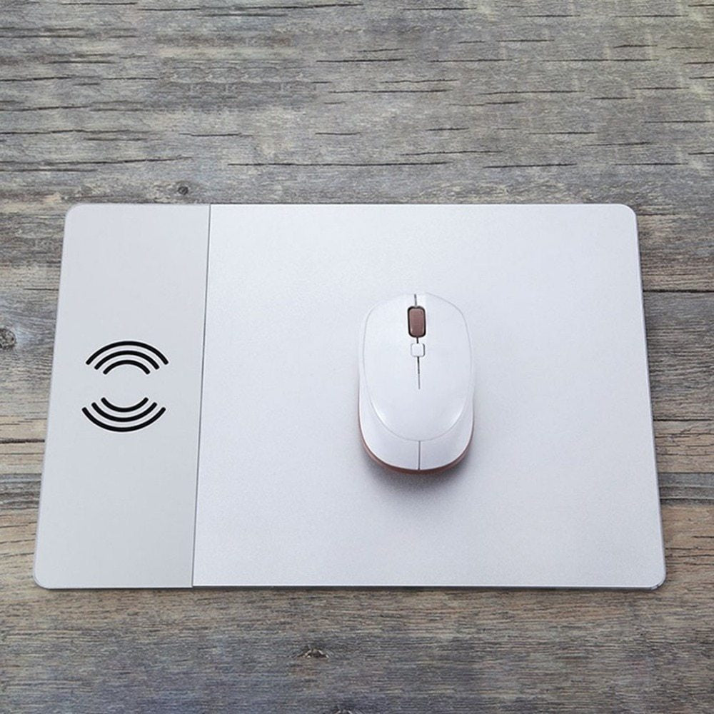 JMT-742090 Aluminum Alloy Wireless Charger Mouse Pad with Non-Slip Base and Safety Features