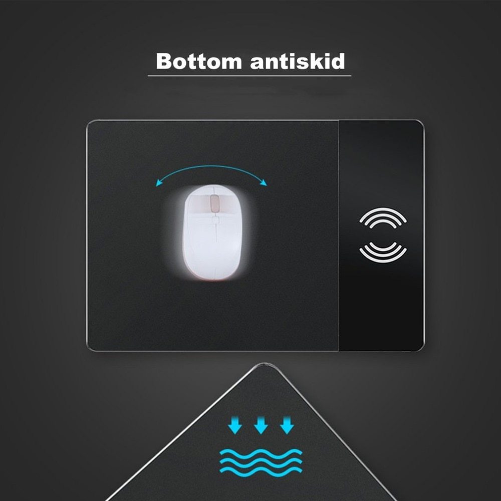 JMT-742090 Aluminum Alloy Wireless Charger Mouse Pad with Non-Slip Base and Safety Features