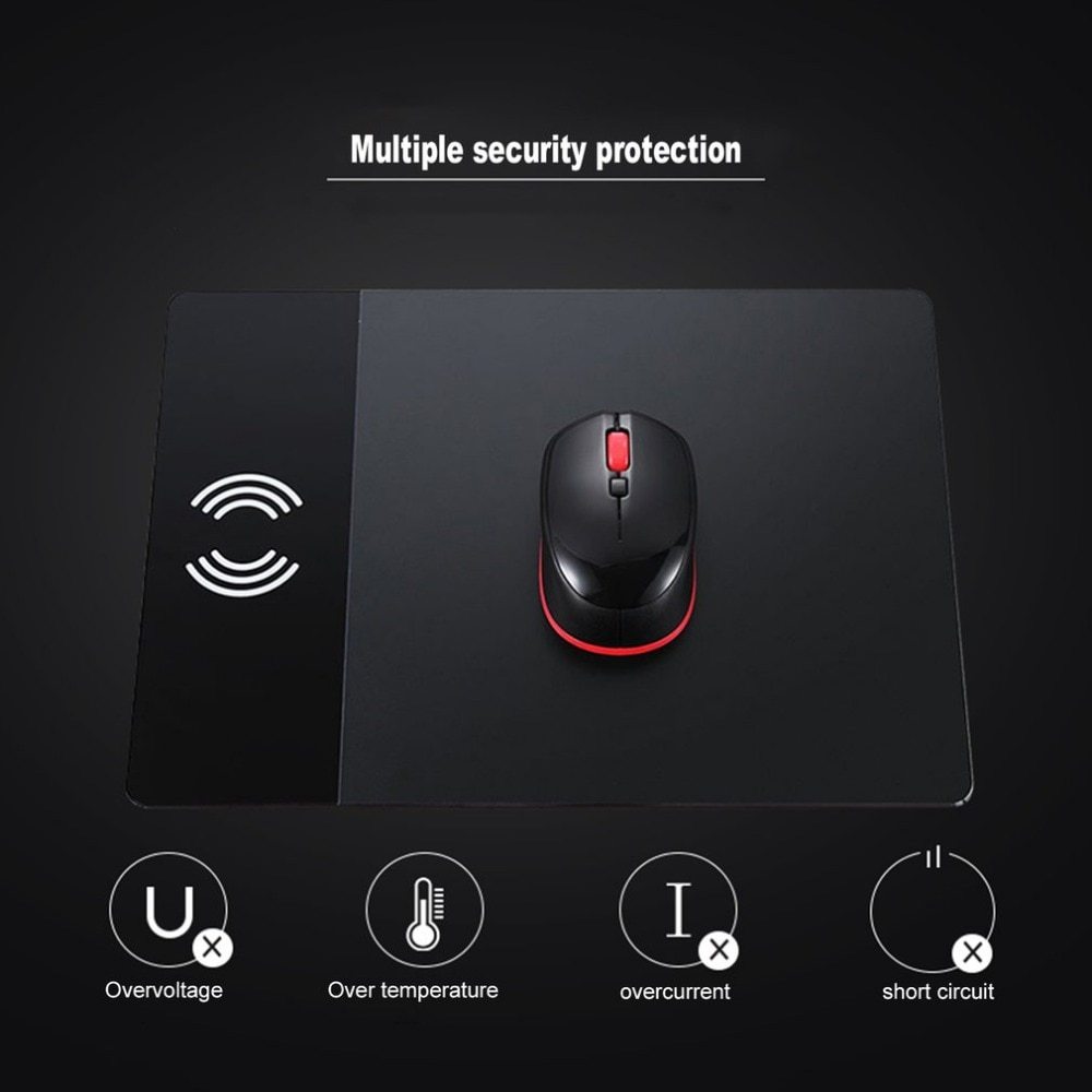 JMT-742090 Aluminum Alloy Wireless Charger Mouse Pad with Non-Slip Base and Safety Features
