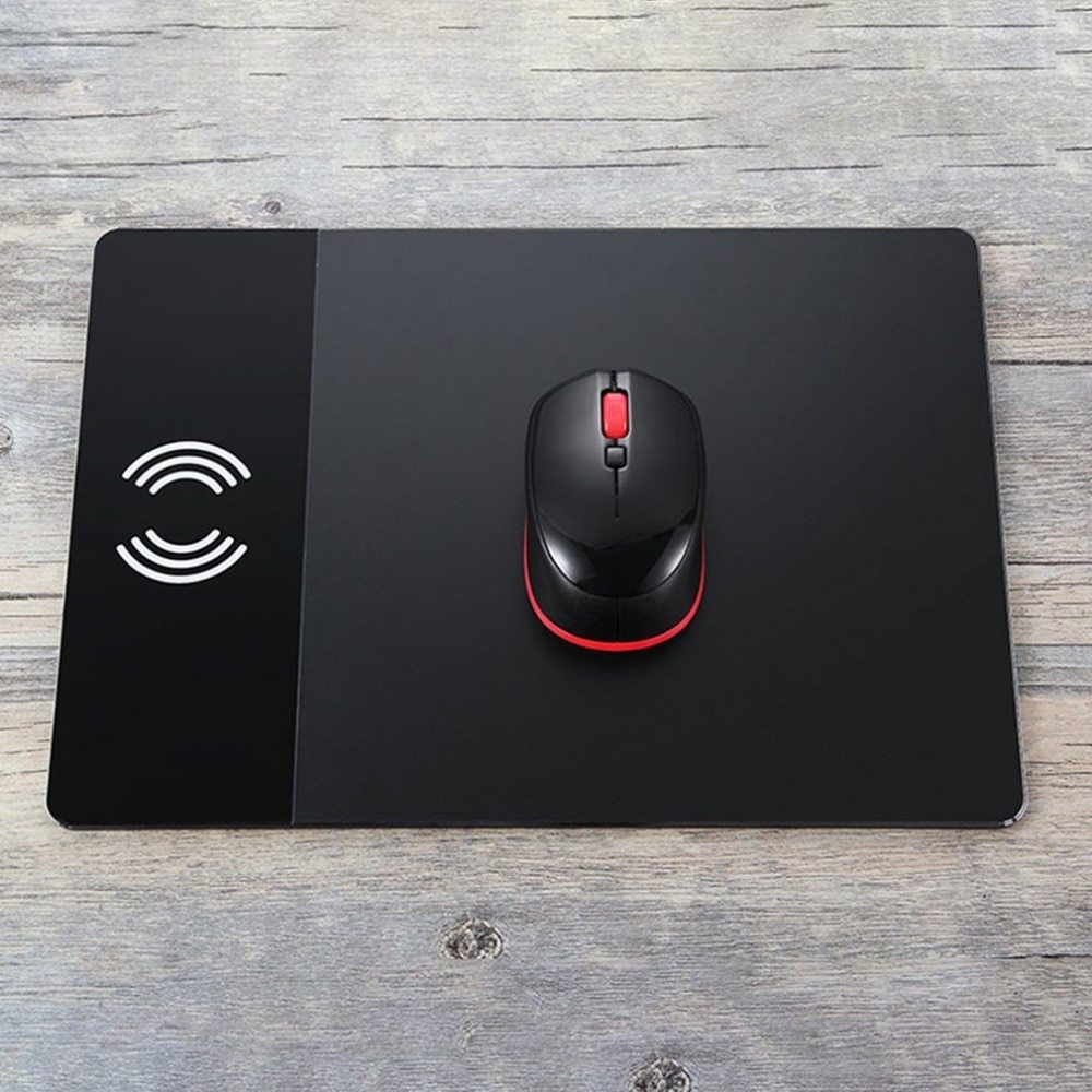 JMT-742090 Aluminum Alloy Wireless Charger Mouse Pad with Non-Slip Base and Safety Features