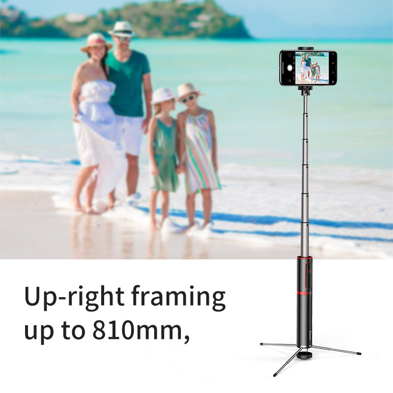 JMT-742410 Adjustable Bluetooth Selfie Stick Tripod for iPhone Models - Aluminum Alloy Construction