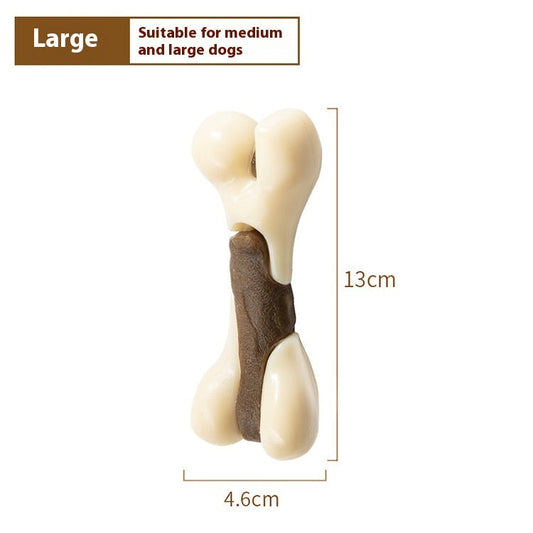 JMT-742538 Durable Cowhide and Nylon PU Bone Toy for All Dog Sizes