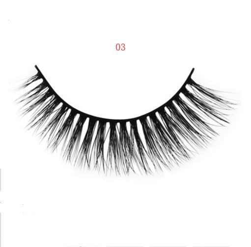 JMT-742666 Natural 3D Mink Eyelashes - 3 Pairs of Handcrafted Long False Lashes with Cotton Stems