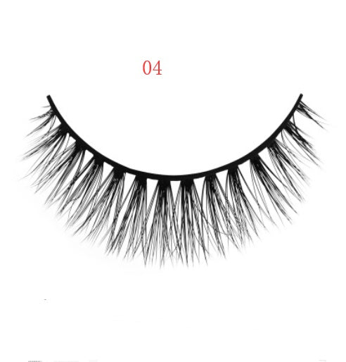 JMT-742666 Natural 3D Mink Eyelashes - 3 Pairs of Handcrafted Long False Lashes with Cotton Stems