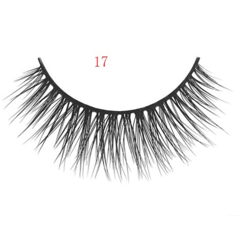 JMT-742666 Natural 3D Mink Eyelashes - 3 Pairs of Handcrafted Long False Lashes with Cotton Stems