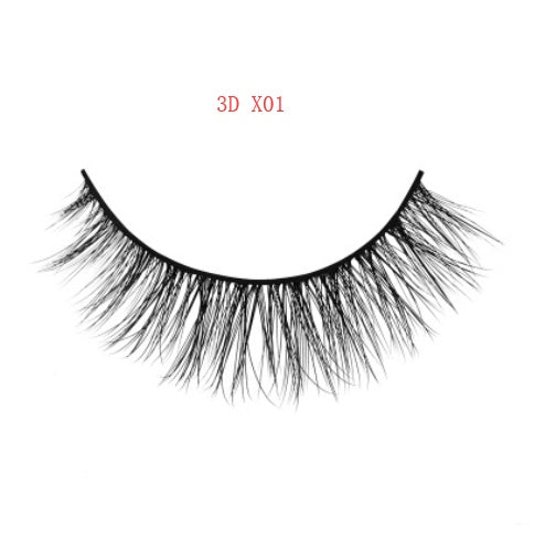 JMT-742666 Natural 3D Mink Eyelashes - 3 Pairs of Handcrafted Long False Lashes with Cotton Stems