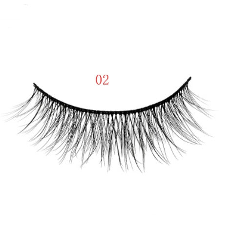 JMT-742666 Natural 3D Mink Eyelashes - 3 Pairs of Handcrafted Long False Lashes with Cotton Stems
