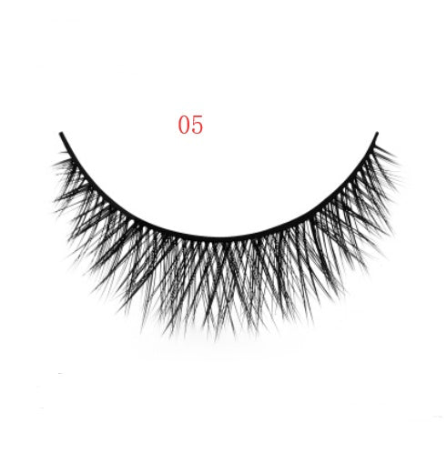 JMT-742666 Natural 3D Mink Eyelashes - 3 Pairs of Handcrafted Long False Lashes with Cotton Stems