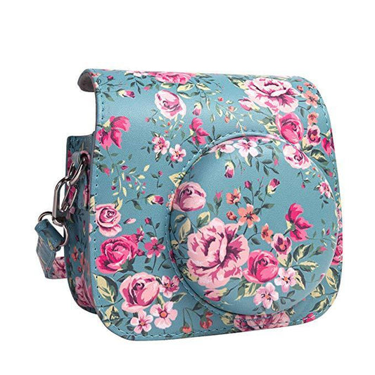 JMT-742730 Polaroid Mini 8/8+/9 Camera PU Leather Bag in Rose with Shoulder Strap