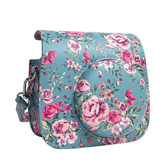 JMT-742730 Polaroid Mini 8/8+/9 Camera PU Leather Bag in Rose with Shoulder Strap