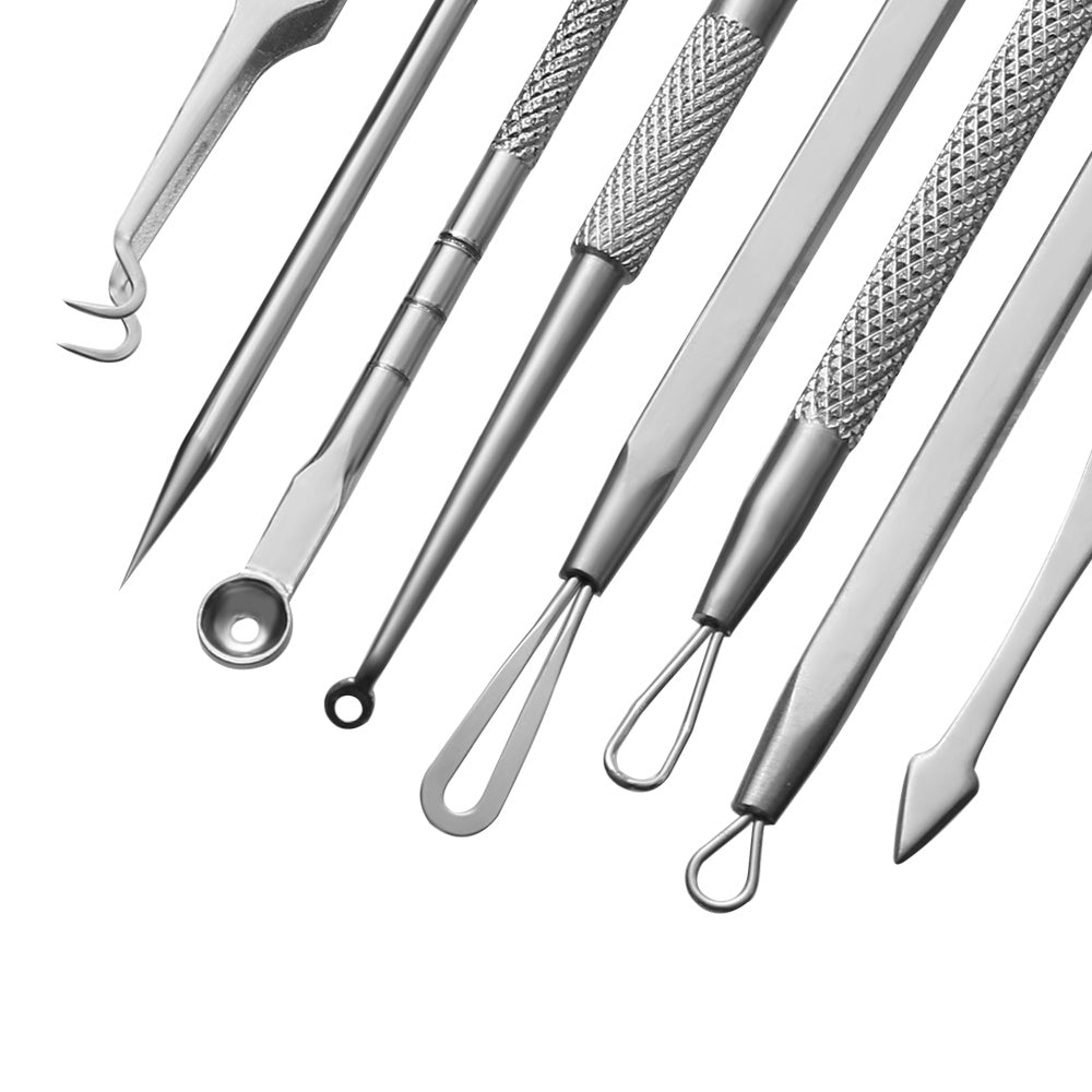 JMT-742794 Stainless Steel Acne Needle Set - 8-Piece Tool Kit for Blackhead Removal and Acne Care