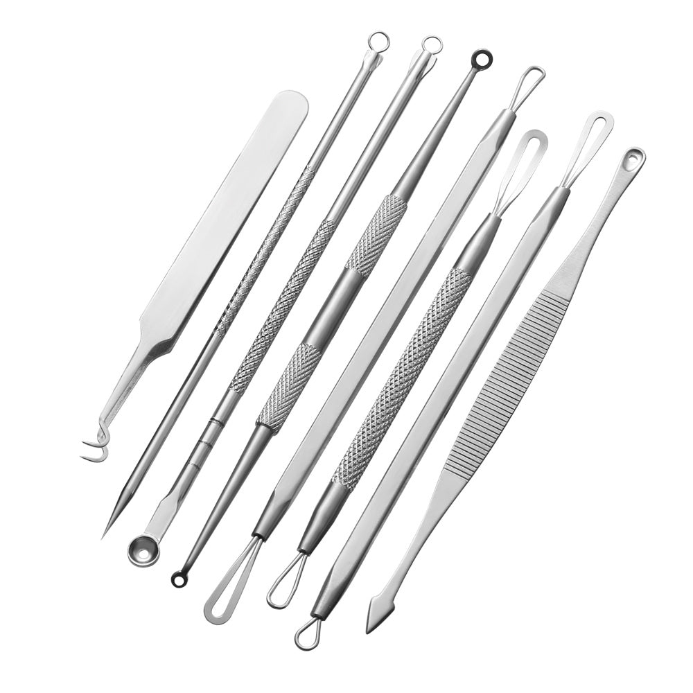 JMT-742794 Stainless Steel Acne Needle Set - 8-Piece Tool Kit for Blackhead Removal and Acne Care
