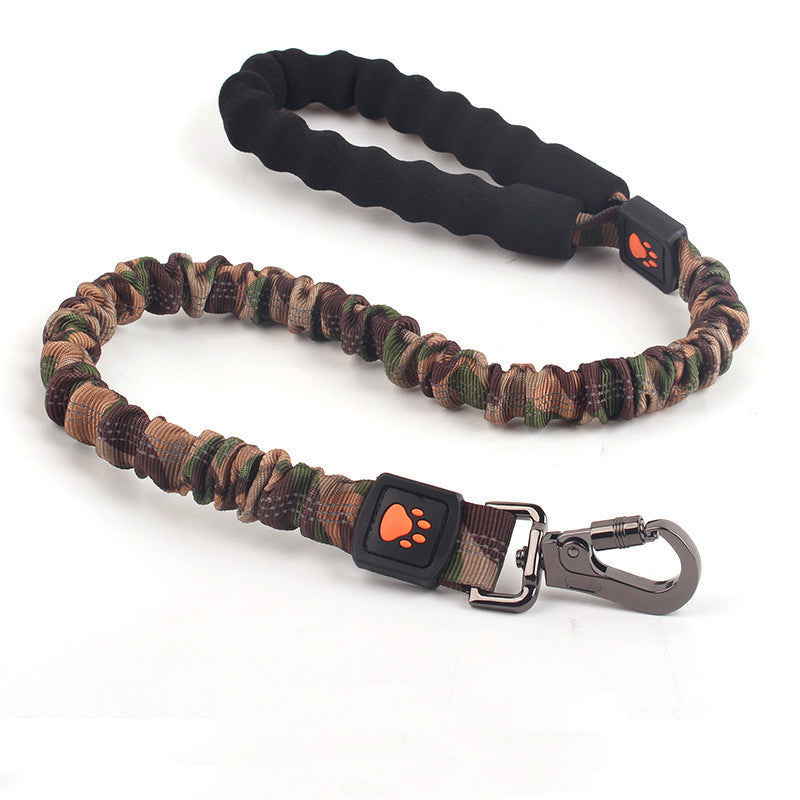 JMT-743050 Large Elastic Dog Leash in Camouflage Colors – Durable Nylon, Adjustable Length (80-185cm)