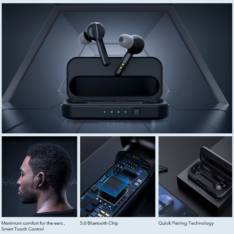 JMT-743050 Wireless Bluetooth 5.0 True Wireless Headset with IPX5 Waterproof Rating