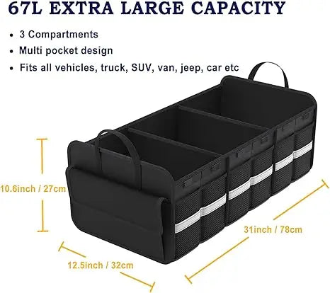 JMT-743178 Collapsible Folding Car Trunk Organizer for SUVs - Versatile Storage Solution