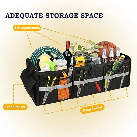 JMT-743178 Collapsible Folding Car Trunk Organizer for SUVs - Versatile Storage Solution
