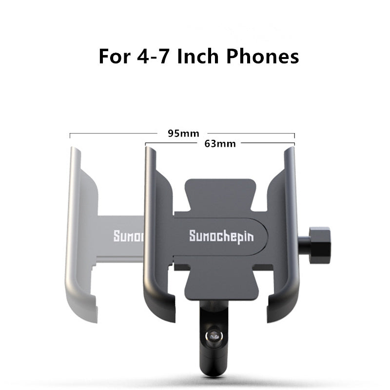 JMT-743562 Aluminum Alloy Bicycle Phone Holder with 360° Rotation for 4-7 Inch Devices