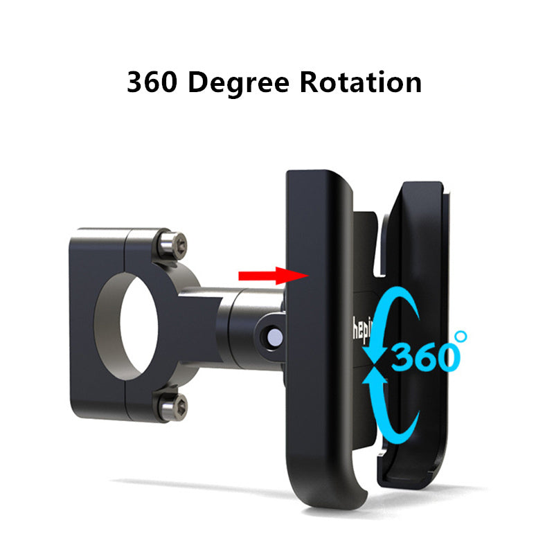 JMT-743562 Aluminum Alloy Bicycle Phone Holder with 360° Rotation for 4-7 Inch Devices