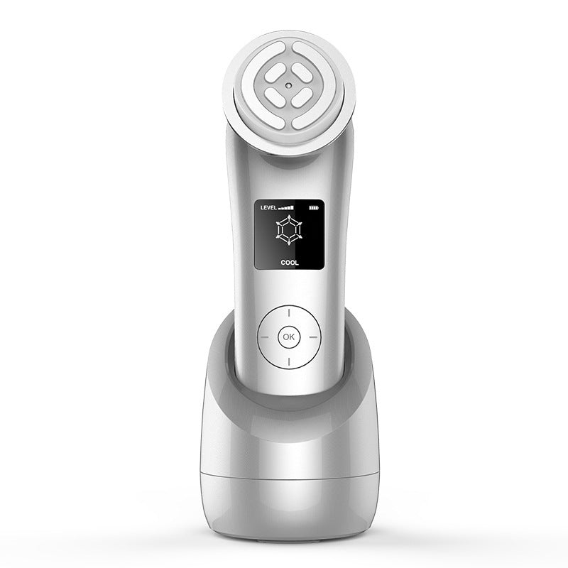 JMT-743690 Microcurrent Electroporation Beauty Device with Negative Ion and Radio Frequency - Portable Silver Instrument for Home Use